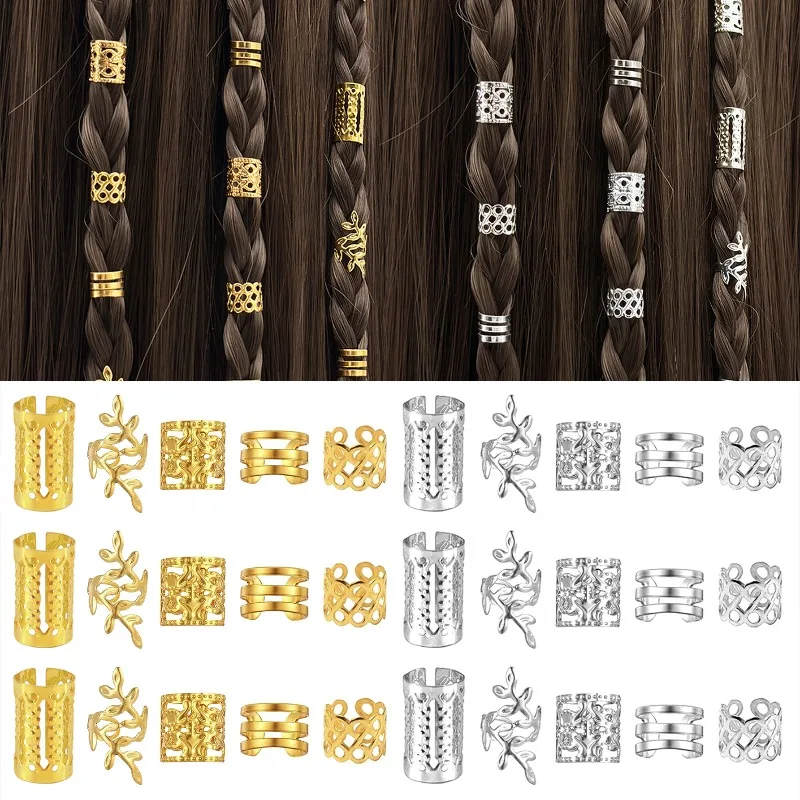 100Pcs Gold Silver Assorted Shape Hair Rings Set Trendy Dread Cuffs for Braids Party Daily Vacation Best Gift for Women Men
100Pcs Gold Silver Assorted Shape Hair Rings Set Trendy Dread Cuffs for Braids Party Daily Vacation Best Gift for Women Men