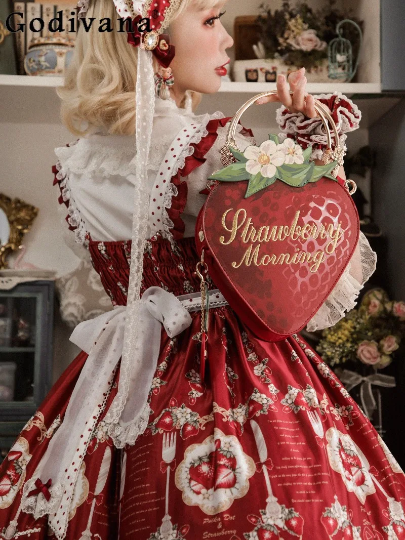 Lolita Original Design Sweet Cute Girl Handbag Japanese Doll Feeling Red Strawberry Jk Uniform Versatile woman crossbody bag
Lolita Original Design Sweet Cute Girl Handbag Japanese Doll Feeling Red Strawberry Jk Uniform Versatile woman crossbody bag