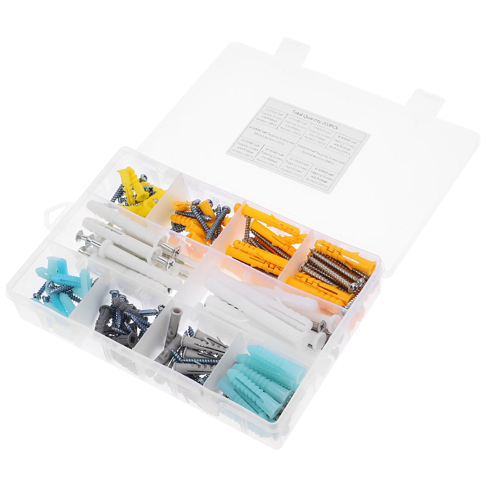 200pcs Self Tapping Kit Stainless Steel Expansion Screws With Plastic Case Assorted Sizes Durable Screws For Wood Metal Drywall
200pcs Self Tapping Kit Stainless Steel Expansion Screws With Plastic Case Assorted Sizes Durable Screws For Wood Metal Drywall