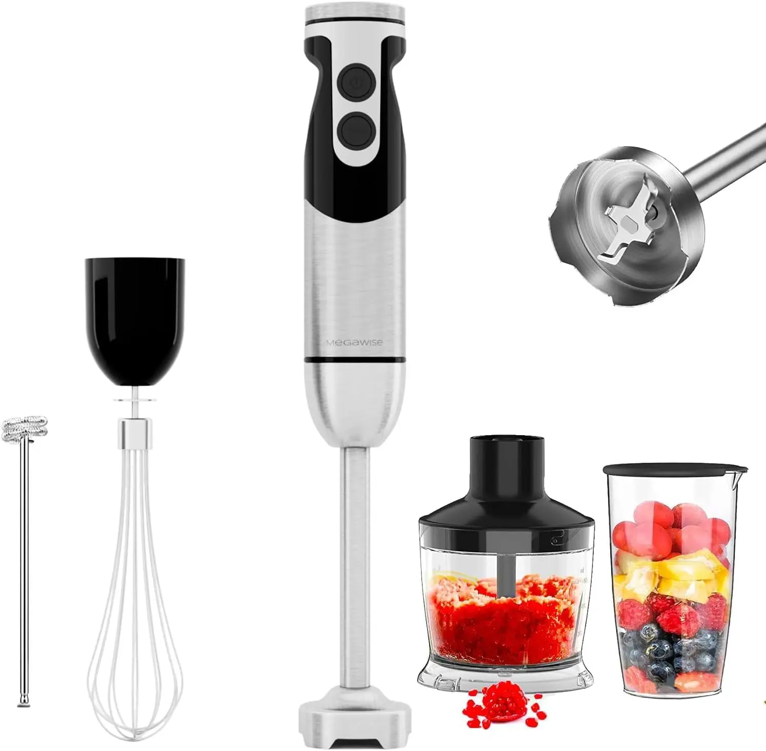 Blender Handheld 12-Speed Stainless Steel Electric Hand Blender, 5 In 1 Immersion Handheld Blender,Titanium Blades Hand
Blender Handheld 12-Speed Stainless Steel Electric Hand Blender, 5 In 1 Immersion Handheld Blender,Titanium Blades Hand