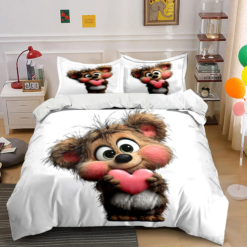 Adorable animal holding pink heart Print Bedding Set 1 Duvet Cover 2 Pillowcases for Adult and Children Luxury Gift Full Size
Adorable animal holding pink heart Print Bedding Set 1 Duvet Cover 2 Pillowcases for Adult and Children Luxury Gift Full Size