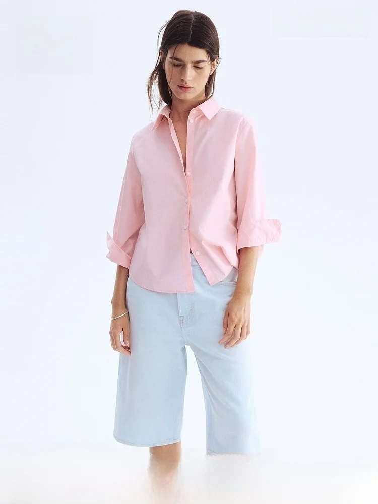 H&M Women's Cotton irts Spring Commute Sle Regular Sve Length Seven Stripes Pattern Straight Cut Simple Design
H&M Women's Cotton irts Spring Commute Sle Regular Sve Length Seven Stripes Pattern Straight Cut Simple Design