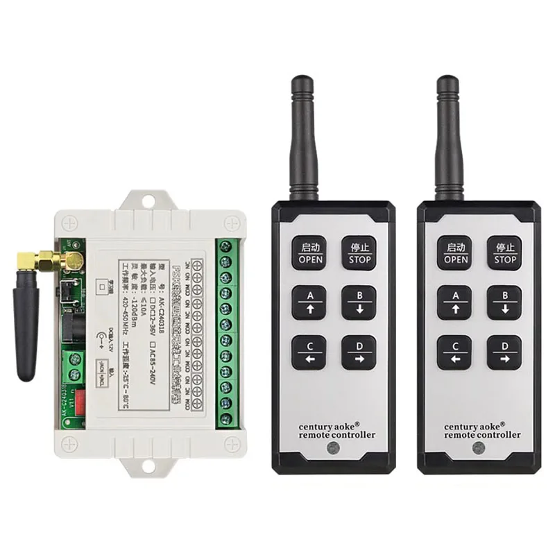 DC12V 24V 36V 420 ~ 450 МГц 4 канала FM беспроводной пульт дистанционного управления переключатель приемник передатчик для двигателя, электрической двери, ворот, освещения
DC12V 24V 36V 420 ~ 450 МГц 4 канала FM беспроводной пульт дистанционного управления переключатель приемник передатчик для двигателя, электрической двери, ворот, освещения
