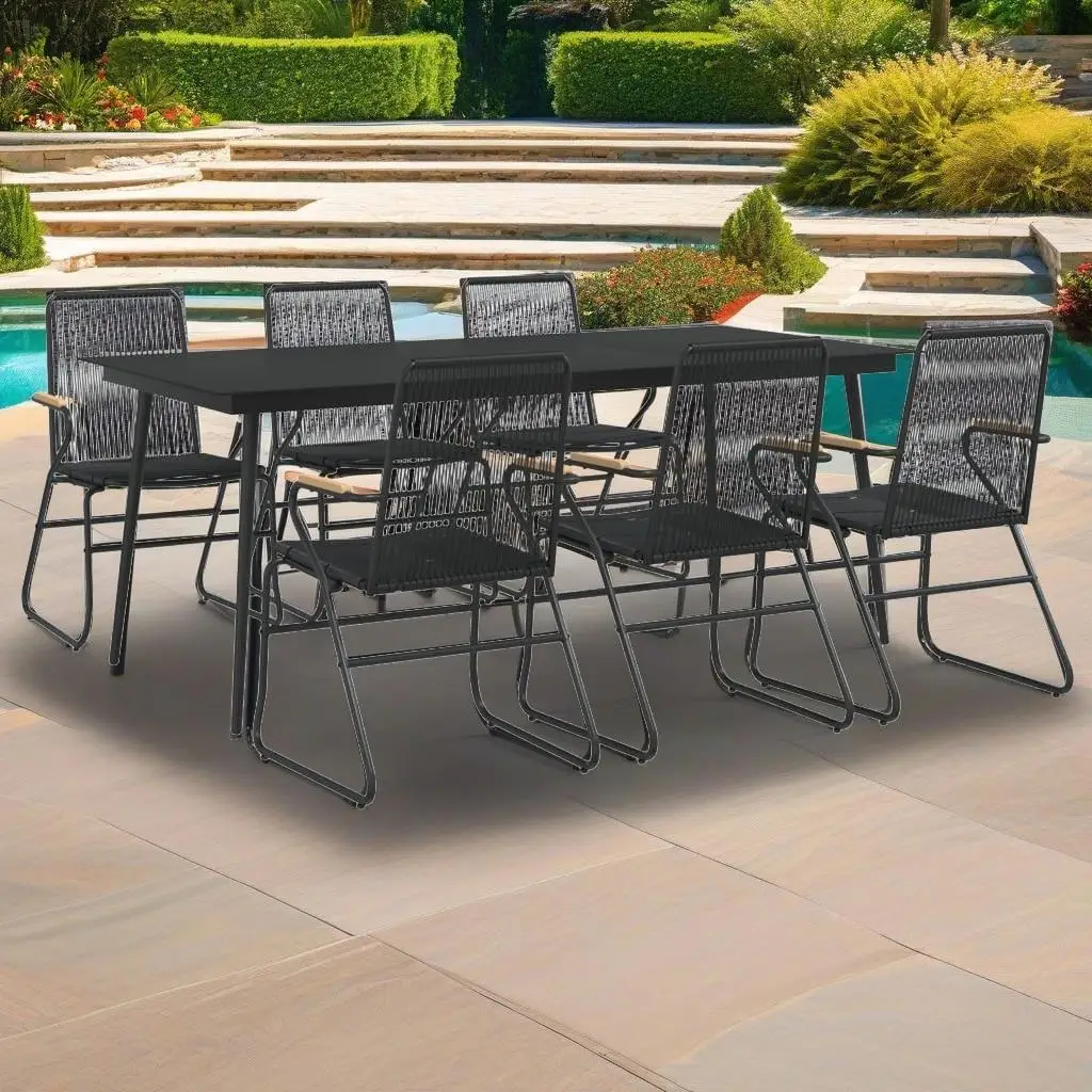7-Piece Black PVC Rattan Patio Dining Set - Outdoor Furniture for Garden & Balcony
7-Piece Black PVC Rattan Patio Dining Set - Outdoor Furniture for Garden & Balcony