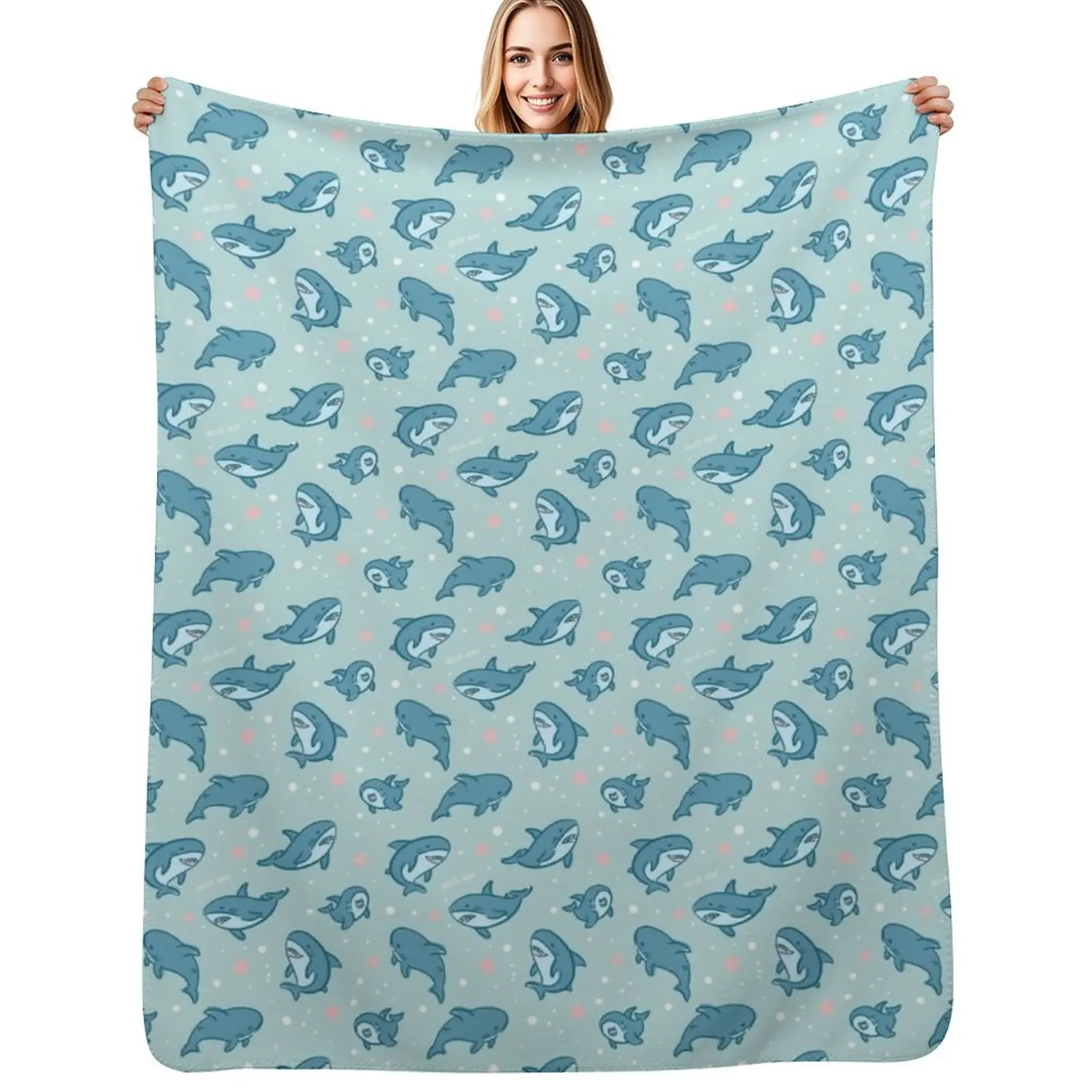 Brucie Blahaj shark under the sea pattern (Teal) Throw Blanket Stylish Couch Blanket for Home Living Room
Brucie Blahaj shark under the sea pattern (Teal) Throw Blanket Stylish Couch Blanket for Home Living Room