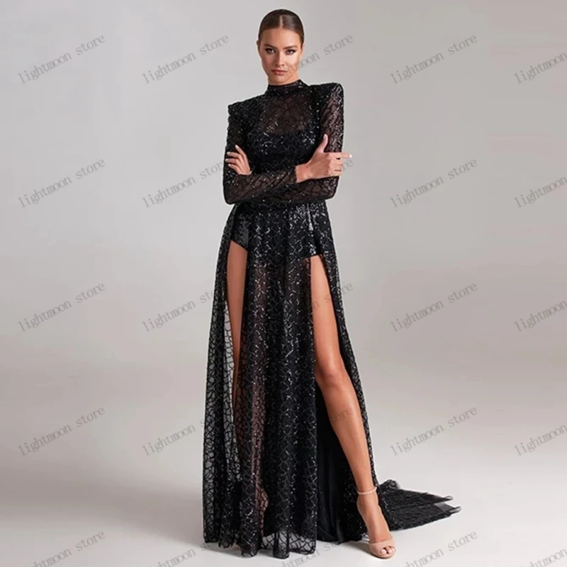 Modern Prom Dress Sexy High Slit Evening Dress Full Sleeves High Neck Ball Gowns For Formal Party Vestidos De Gala Customized
Modern Prom Dress Sexy High Slit Evening Dress Full Sleeves High Neck Ball Gowns For Formal Party Vestidos De Gala Customized