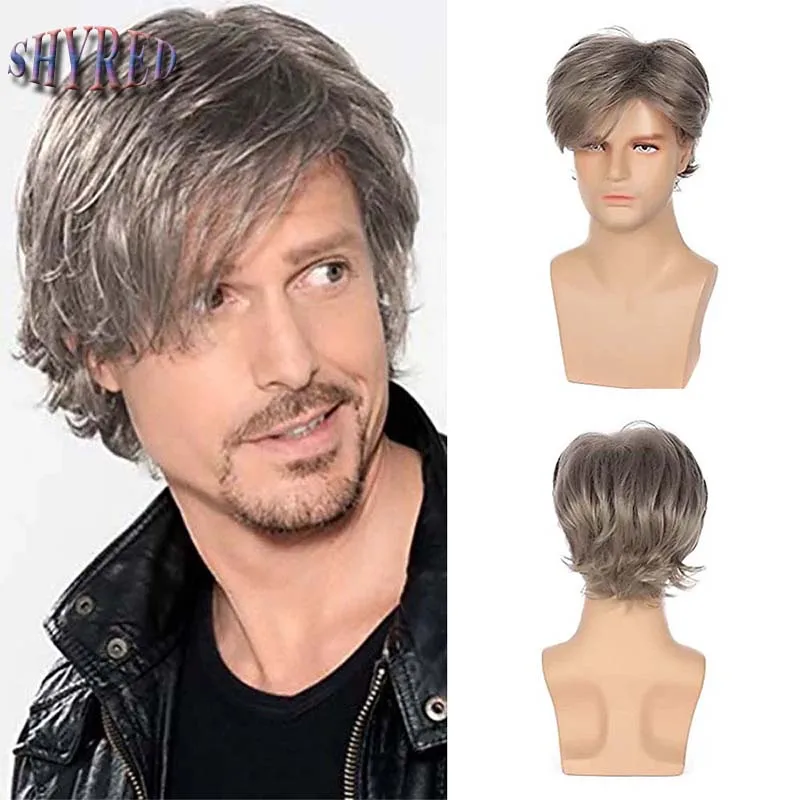 Short Silver Grey Wig Ombre Synthetic Wigs for Men Layered Haircut Wig with Bangs Daily Cosplay Man Wig
Short Silver Grey Wig Ombre Synthetic Wigs for Men Layered Haircut Wig with Bangs Daily Cosplay Man Wig
