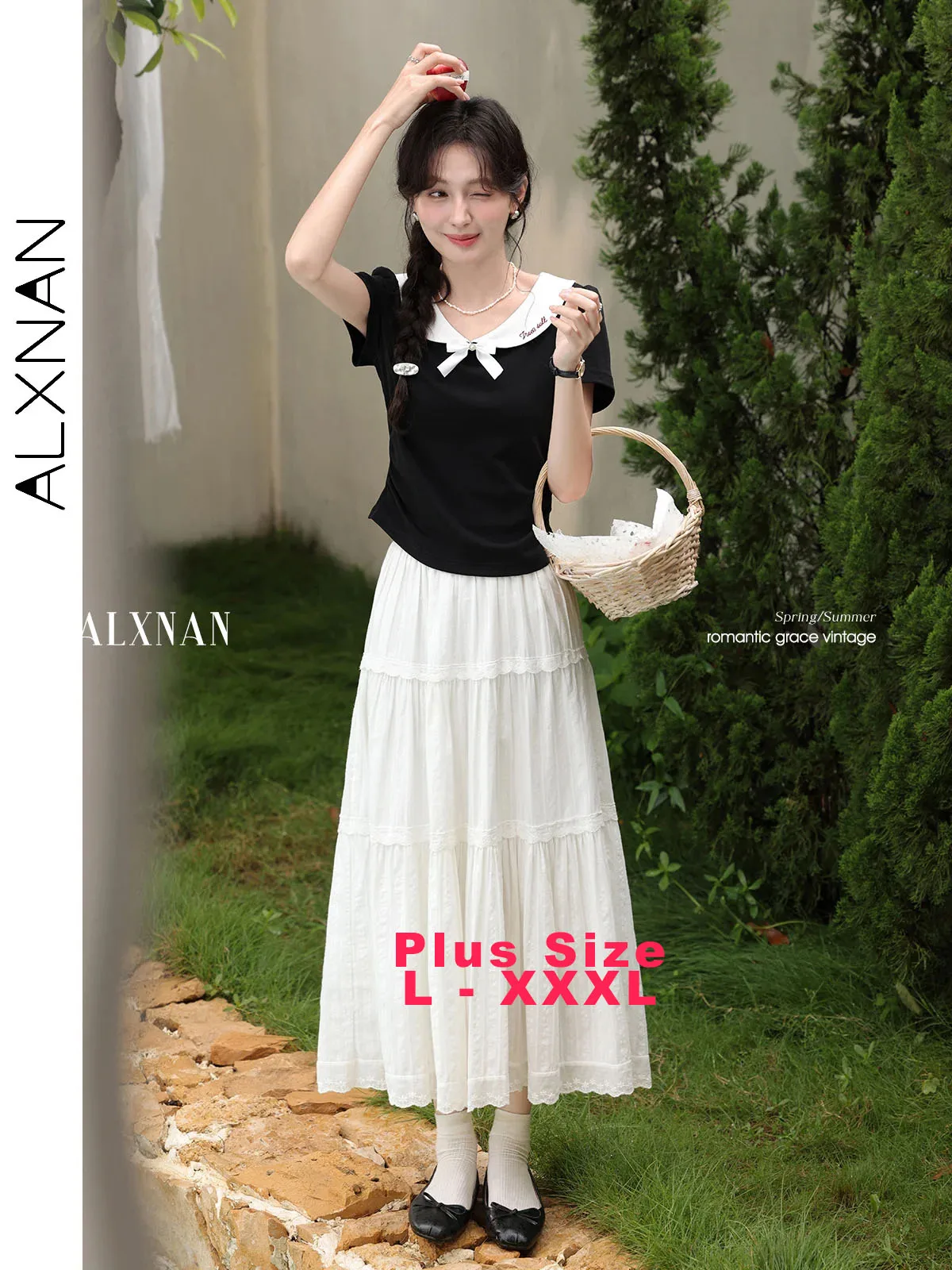 ALXNAN Plus Size T-shirt Black Irregular Navy Collar Bow Design Cotton Women's T-shirts Summer Short Sleeve Tops Ladies D11805
ALXNAN Plus Size T-shirt Black Irregular Navy Collar Bow Design Cotton Women's T-shirts Summer Short Sleeve Tops Ladies D11805