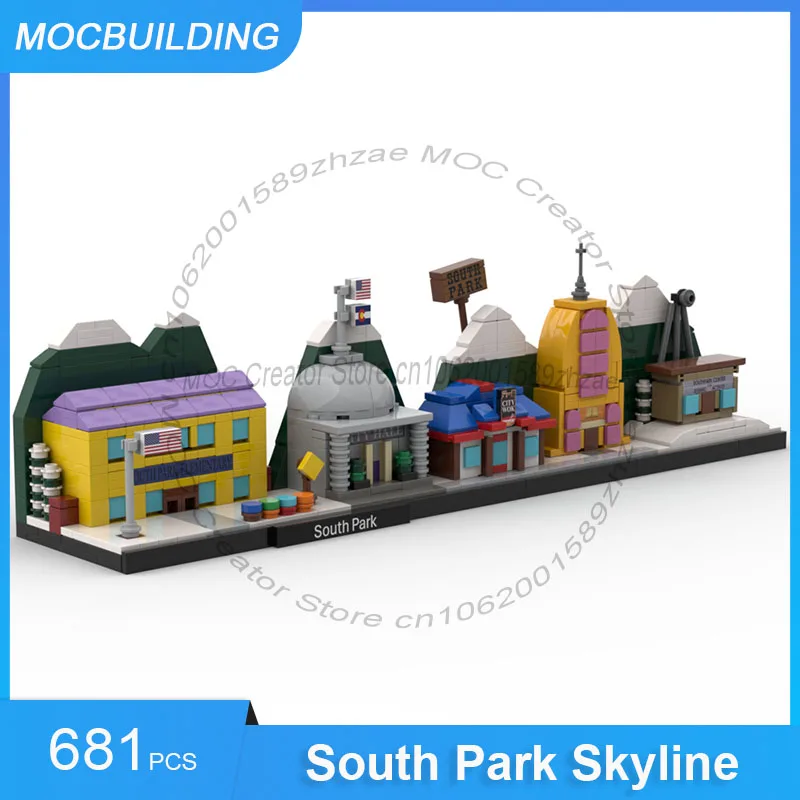 Модель архитектурного сооружения South Park Skyline, строительные блоки MOC, набор для самостоятельной сборки, креативные игрушки, подарки, 681 деталь
Модель архитектурного сооружения South Park Skyline, строительные блоки MOC, набор для самостоятельной сборки, креативные игрушки, подарки, 681 деталь