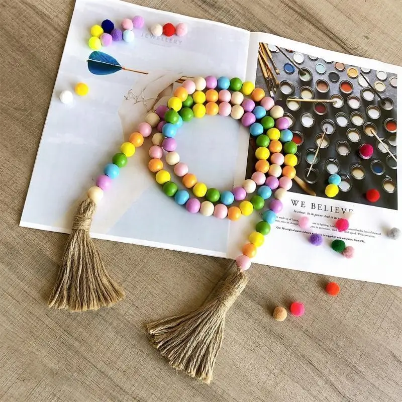 R9JC Colorful Tassel Beads Pendant for Creative Rope Beaded Craft Bedroom Wall Hangin
R9JC Colorful Tassel Beads Pendant for Creative Rope Beaded Craft Bedroom Wall Hangin