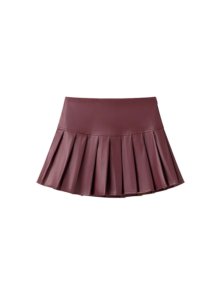 Willshela Women Fashion PU Red Pleated Side Zipper A-Line Mini Skirt Vintage High Waist Female Chic Lady Skirts
Willshela Women Fashion PU Red Pleated Side Zipper A-Line Mini Skirt Vintage High Waist Female Chic Lady Skirts