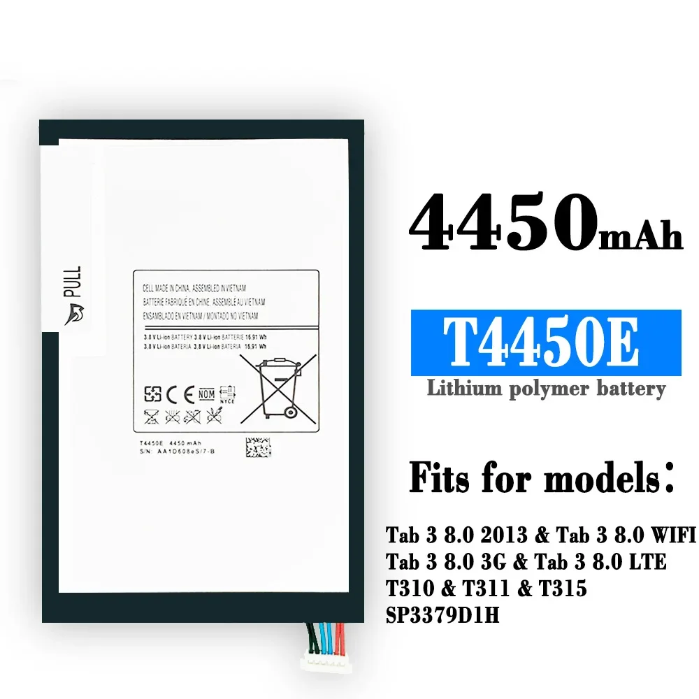 Tablet Battery T4450E For Samsung Galaxy Tab 3 8.0 T310 T311 T315 SM-T310 SM-T315 SM-T311 T3110 4450mAh Battery
Tablet Battery T4450E For Samsung Galaxy Tab 3 8.0 T310 T311 T315 SM-T310 SM-T315 SM-T311 T3110 4450mAh Battery