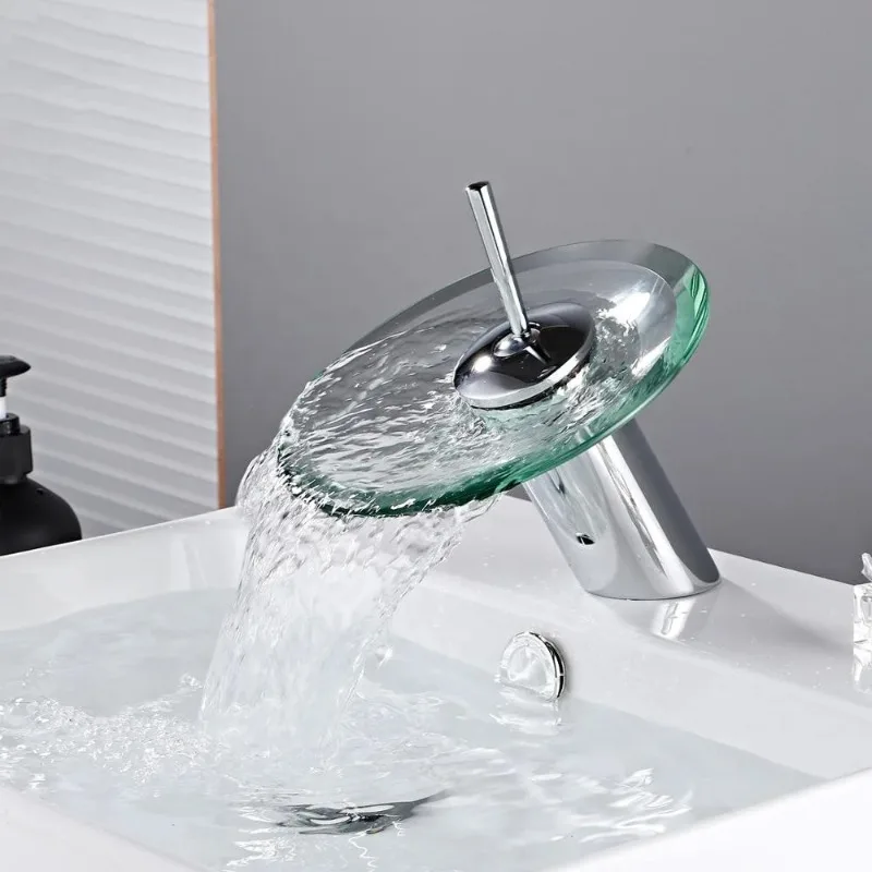 Bathroom Faucets Household Wash Basin Sink Taps Colorful Glass Waterfall Faucet Chrome Single Lever Mixer Tap Deck Mounted
Bathroom Faucets Household Wash Basin Sink Taps Colorful Glass Waterfall Faucet Chrome Single Lever Mixer Tap Deck Mounted
