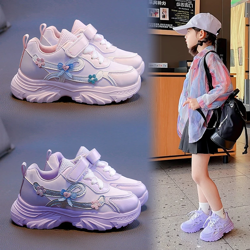 Girls Sneakers 3-18 Years Old Leather Pink Flowers Girls Single Shoes Four Seasons Models Light Purple Children Running Shoes
Girls Sneakers 3-18 Years Old Leather Pink Flowers Girls Single Shoes Four Seasons Models Light Purple Children Running Shoes