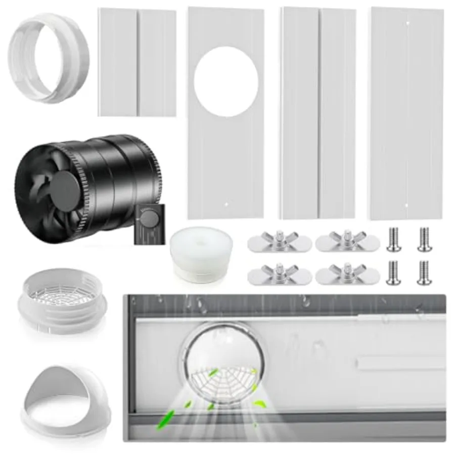 Insputer Portable ac Window Vent Kit with 6 Inline Inch Duct Fan, New Adjustable Air Conditioner Window Seal Kit for Sliding Wi
Insputer Portable ac Window Vent Kit with 6 Inline Inch Duct Fan, New Adjustable Air Conditioner Window Seal Kit for Sliding Wi