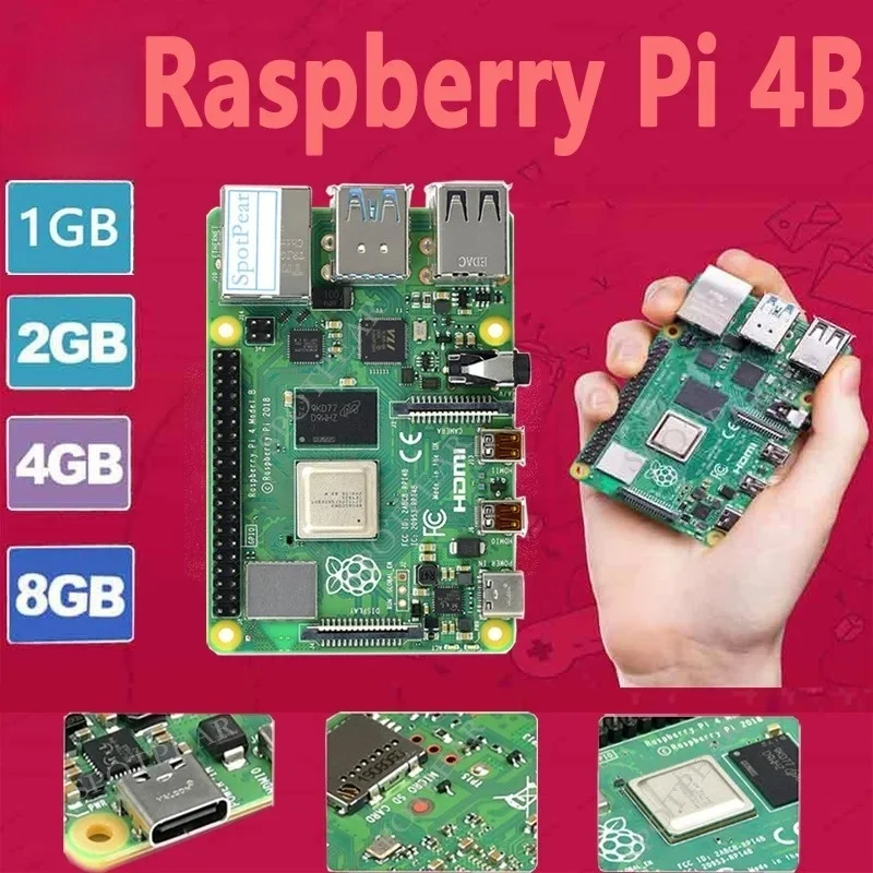 Raspberry Pi 4 Model B Pi 4B 1 ГБ 2 ГБ 4 ГБ 8 ГБ ОЗУ Опция PI4B
Raspberry Pi 4 Model B Pi 4B 1 ГБ 2 ГБ 4 ГБ 8 ГБ ОЗУ Опция PI4B
