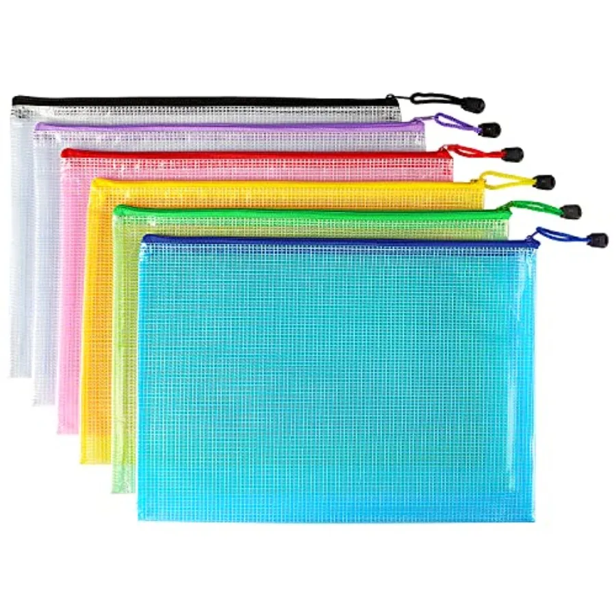 6 Pack Mesh Zipper Pouch Bags, Waterproof Zipper Pouch Zip File Folders for Organization School Office Supplies Travel Storage
6 Pack Mesh Zipper Pouch Bags, Waterproof Zipper Pouch Zip File Folders for Organization School Office Supplies Travel Storage