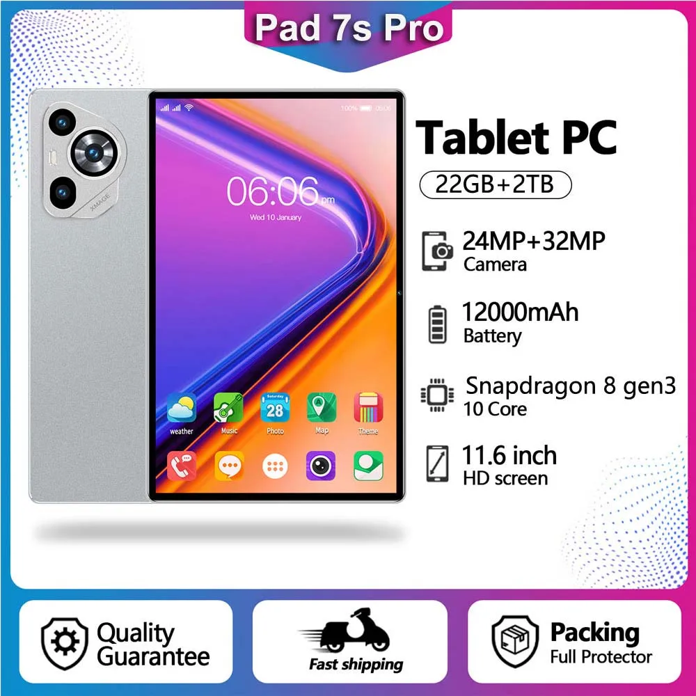 Original Pad 7S Pro Tablets Android 15 Gaming Tab Tablet PC 22GB+2TB Global Version 12000mAh 5G Dual SIM Children's Kids Tablet
Original Pad 7S Pro Tablets Android 15 Gaming Tab Tablet PC 22GB+2TB Global Version 12000mAh 5G Dual SIM Children's Kids Tablet