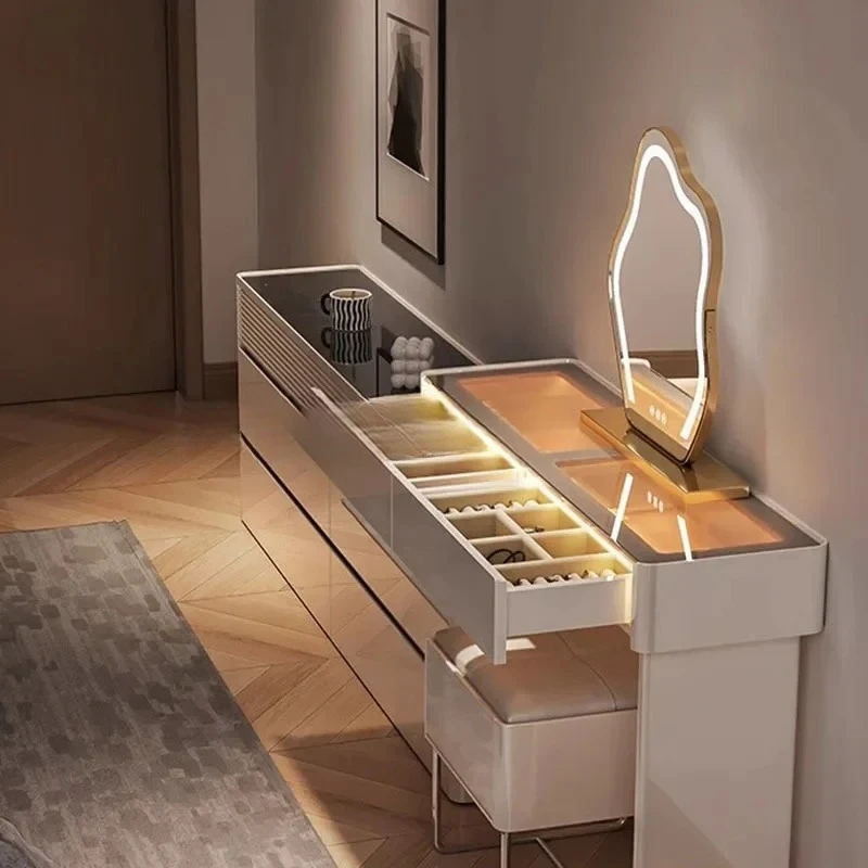 Bedroom Ultra-thin Bucket Dressing Table Integrated Makeup Dressers Extremely Narrow Storage Bed End Cabinet 
Bedroom Ultra-thin Bucket Dressing Table Integrated Makeup Dressers Extremely Narrow Storage Bed End Cabinet