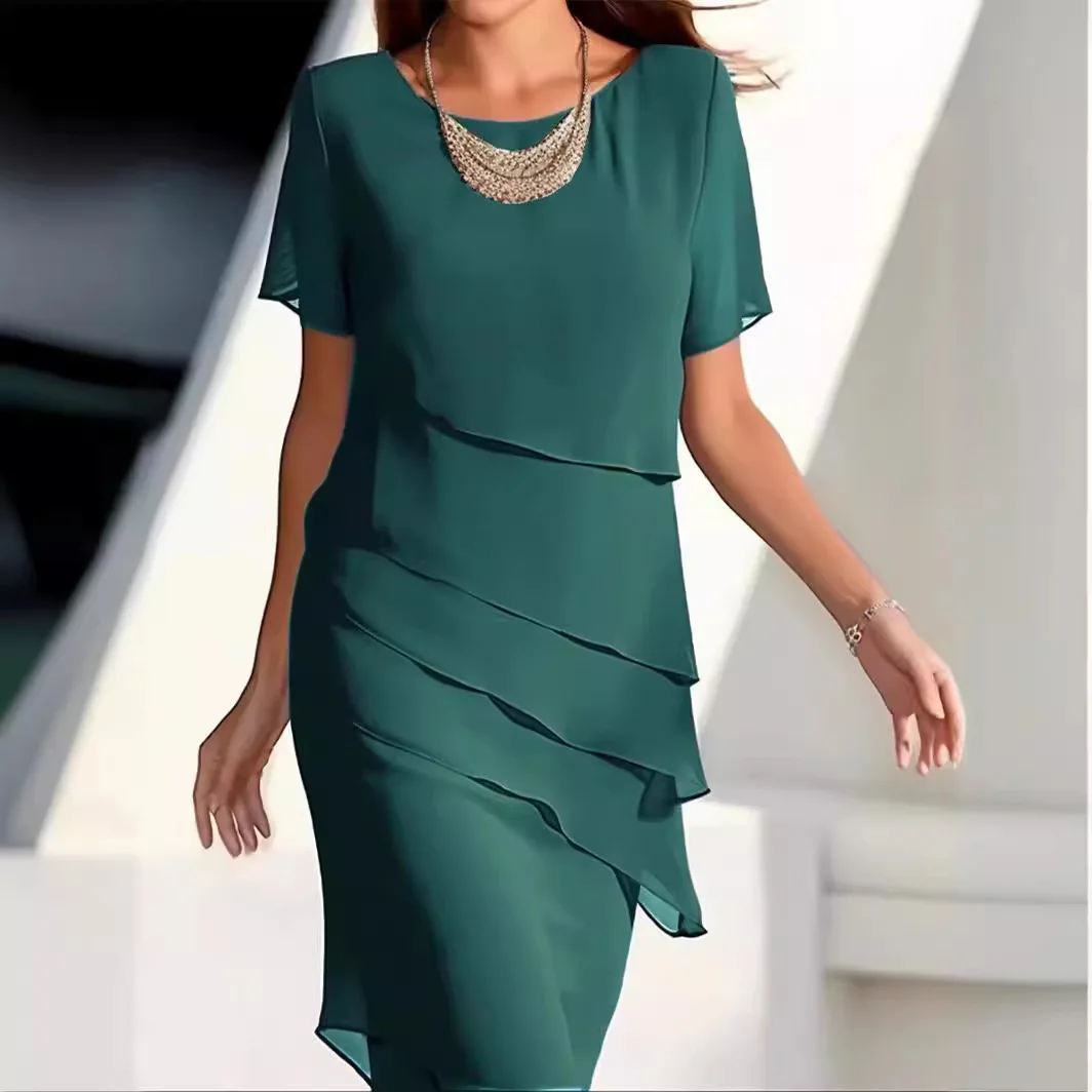 Robe Femme Fashion Solid Color 2025 Summer New Chiffon O-Neck Short Sleeves Casual Dresses Patchwork Style Streetwear Dresses
Robe Femme Fashion Solid Color 2025 Summer New Chiffon O-Neck Short Sleeves Casual Dresses Patchwork Style Streetwear Dresses