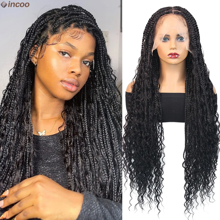 Goddess Boho 32-дюймовый синтетический парик без узлов в коробке с вьющимися концами, длинные 13X6 кружевные косички, плетеные парики для чернокожих женщин
Goddess Boho 32-дюймовый синтетический парик без узлов в коробке с вьющимися концами, длинные 13X6 кружевные косички, плетеные парики для чернокожих женщин