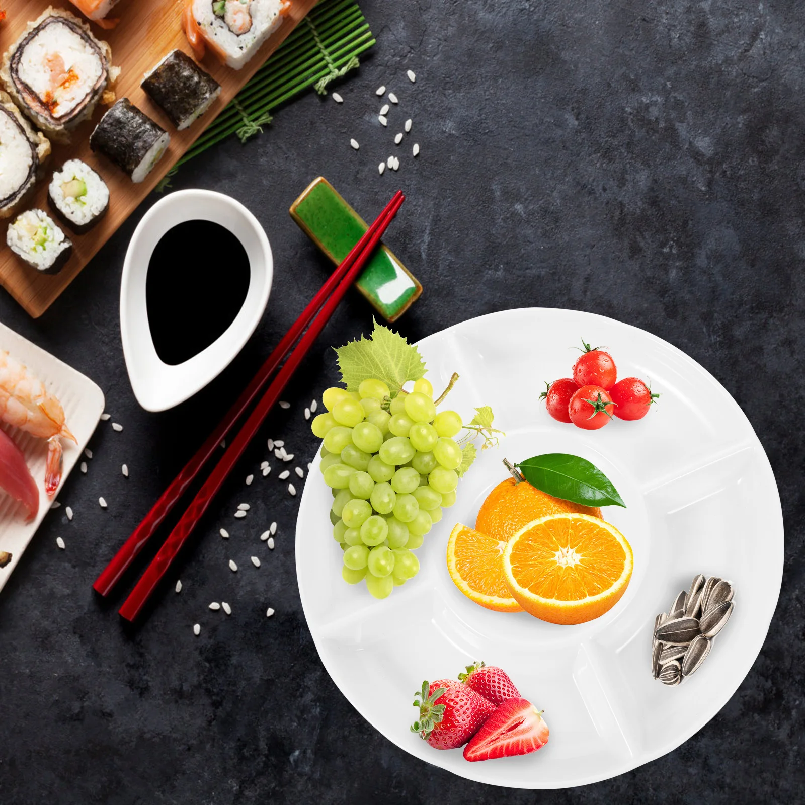 2Pcs Five Grid Fruit Plate Compact Dessert Snack Tray Non Deformable Food Serving Dish Ideal for Appetizers and Sharing Treats
2Pcs Five Grid Fruit Plate Compact Dessert Snack Tray Non Deformable Food Serving Dish Ideal for Appetizers and Sharing Treats