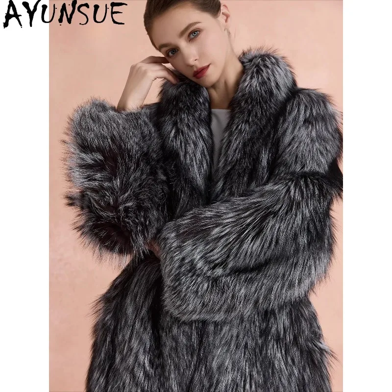 AYUNSUE Real Fox Fur Coat Woman Luxury Lapel Stylish Fur Jacket Saga Fur Coats Long Coat Woman Clothes Winter Outerwears Шуба
AYUNSUE Real Fox Fur Coat Woman Luxury Lapel Stylish Fur Jacket Saga Fur Coats Long Coat Woman Clothes Winter Outerwears Шуба