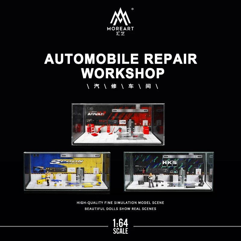 Moreart 1:64 HKS/Spoon/Advan Car Repair Workshop Diorama, Car Model Parking Lot For Gift&Display&Collection
Moreart 1:64 HKS/Spoon/Advan Car Repair Workshop Diorama, Car Model Parking Lot For Gift&Display&Collection
