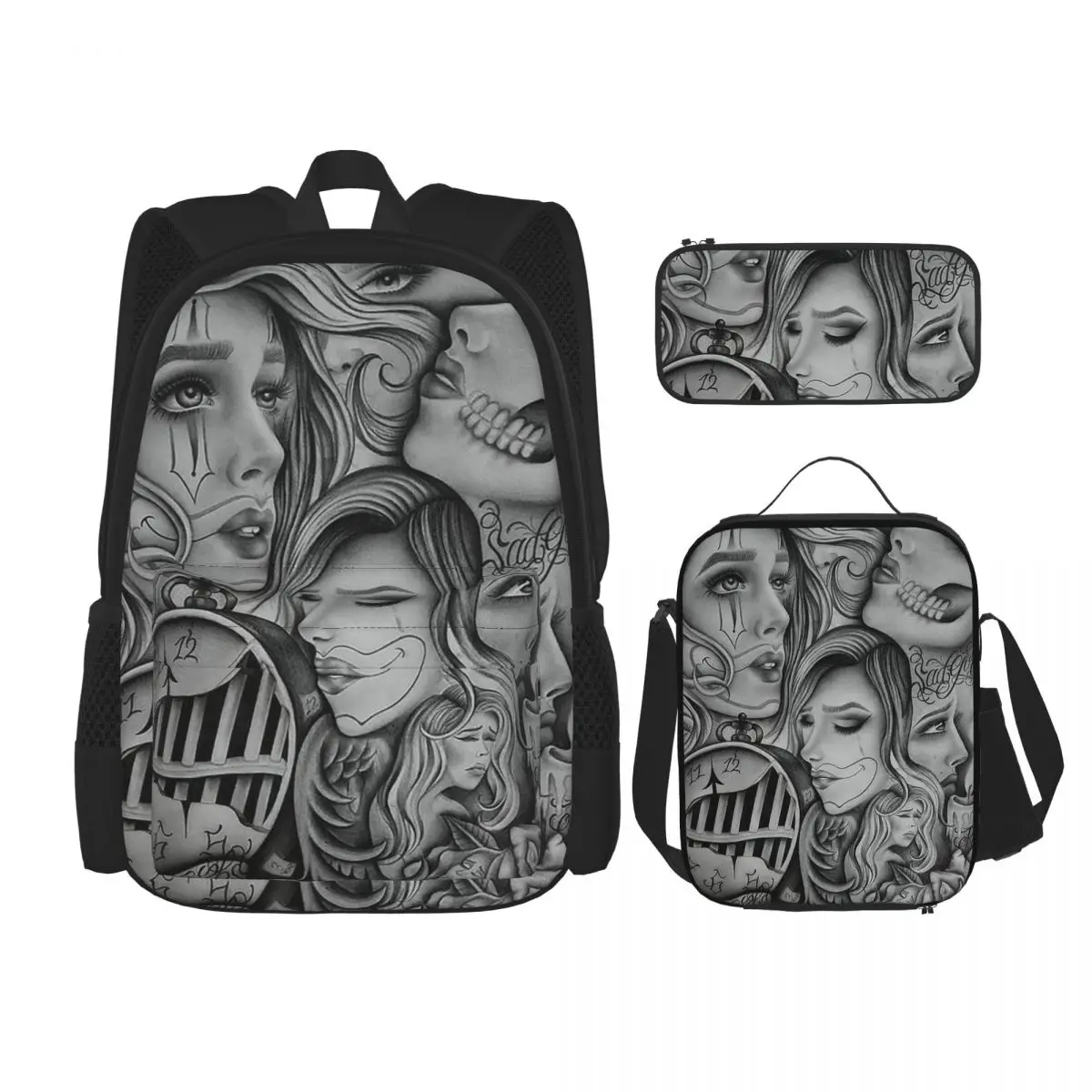 Sad Eyes Chola Clown Chicano Backpacks Boys Girls Bookbag Students School Bags Kids Rucksack Lunch Bag Pen Bag Three-Piece Set
Sad Eyes Chola Clown Chicano Backpacks Boys Girls Bookbag Students School Bags Kids Rucksack Lunch Bag Pen Bag Three-Piece Set
