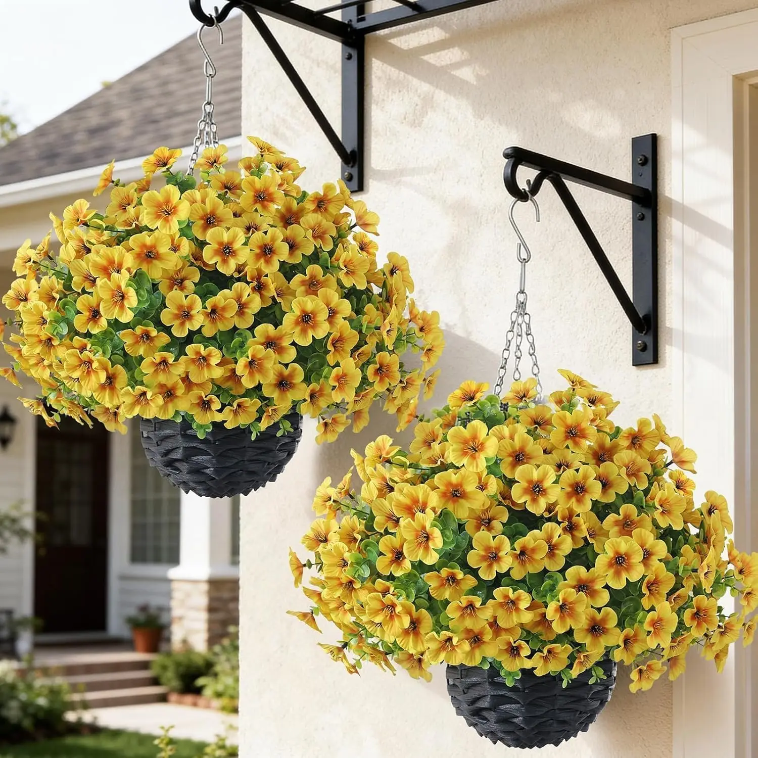2 Sets Artificial Morning Glory and Euc Hanging Basket for Outdoor, UV-Resistant Fake Flower Hanging Basket, Suitable
2 Sets Artificial Morning Glory and Euc Hanging Basket for Outdoor, UV-Resistant Fake Flower Hanging Basket, Suitable