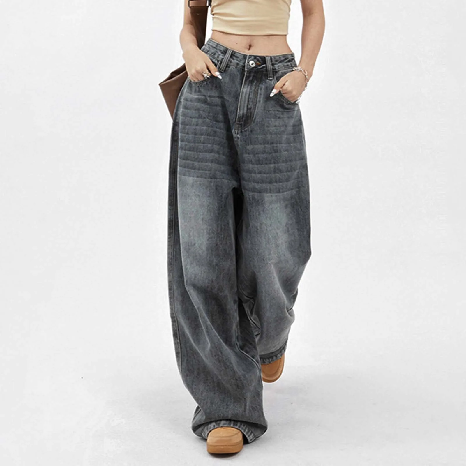 American Retro Style High Waist Relaxed Wide Leg Denim Trousers Vintage Style Floor Length Flare Jeans Jean Leggings for Women
American Retro Style High Waist Relaxed Wide Leg Denim Trousers Vintage Style Floor Length Flare Jeans Jean Leggings for Women