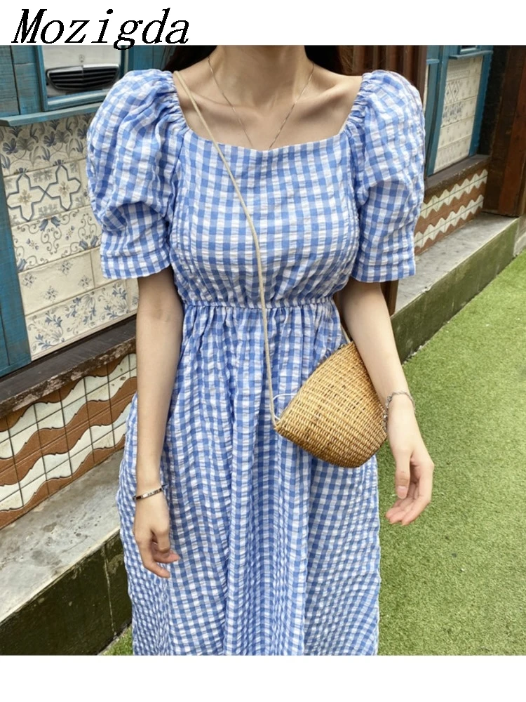Summer Women Maxi Plaid Cotton Dress Casual Short Sleeve Square Collar Vintage Party Bohemian Vestidos Loose Long Sundress
Summer Women Maxi Plaid Cotton Dress Casual Short Sleeve Square Collar Vintage Party Bohemian Vestidos Loose Long Sundress