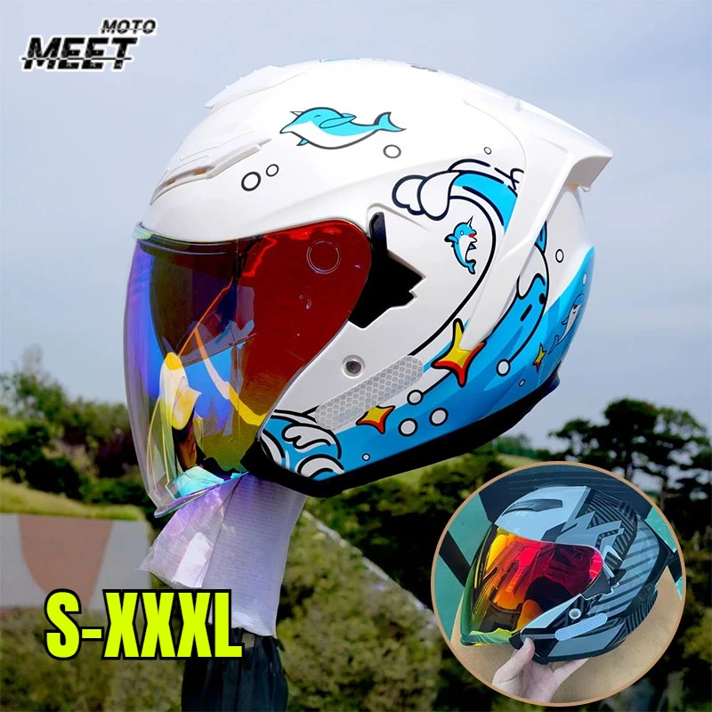 Motorcycle 3/4 Open Face Helmet for Men and Women Dual Lens Sun Visor Face Shield Top Lightweight Scooter Bike Retro 사이클링 헬멧
Motorcycle 3/4 Open Face Helmet for Men and Women Dual Lens Sun Visor Face Shield Top Lightweight Scooter Bike Retro 사이클링 헬멧