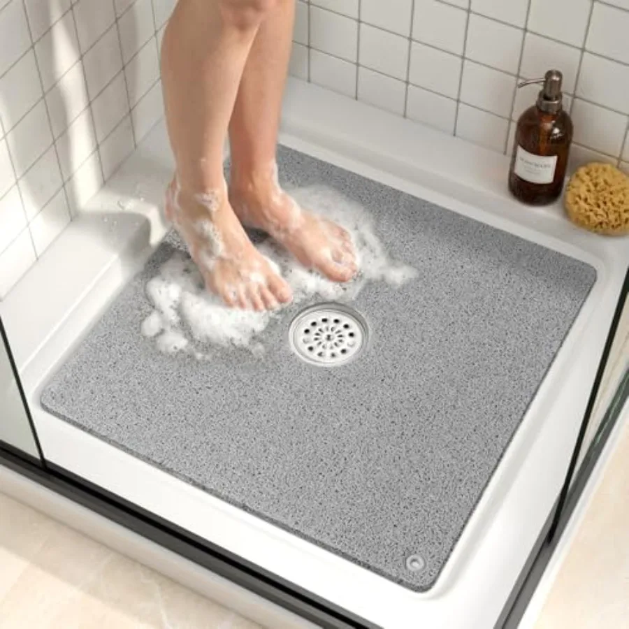 Non Slip Shower Mat for Textured Tub Floor, 21x21 Inch Square Loofah Bath Mat for Inside Shower Stall, Quick Drying, No Suction
Non Slip Shower Mat for Textured Tub Floor, 21x21 Inch Square Loofah Bath Mat for Inside Shower Stall, Quick Drying, No Suction