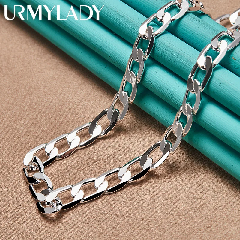 URMYLADY 925 Sterling Silver 8mm Flat Side Charm Chain 16/18/20/22/24 Inch Necklace For Women Man Wedding Party Fine Jewelry
URMYLADY 925 Sterling Silver 8mm Flat Side Charm Chain 16/18/20/22/24 Inch Necklace For Women Man Wedding Party Fine Jewelry