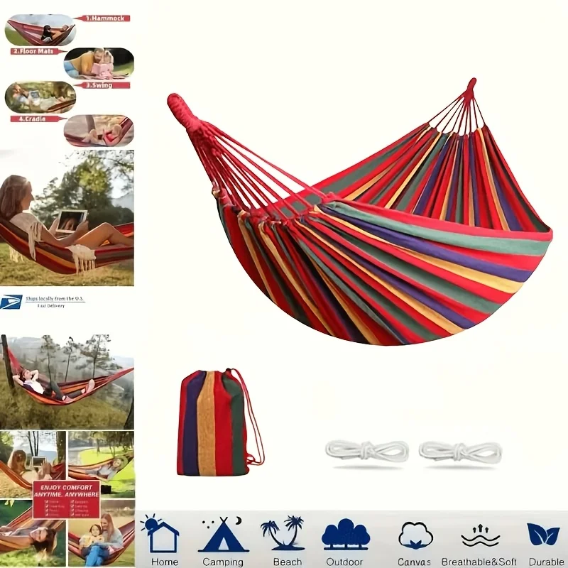 Canvas Hammock Swing with Tree Straps & Storage Bag, Indoor Outdoor Portable Swing for Camping Hiking
Canvas Hammock Swing with Tree Straps & Storage Bag, Indoor Outdoor Portable Swing for Camping Hiking