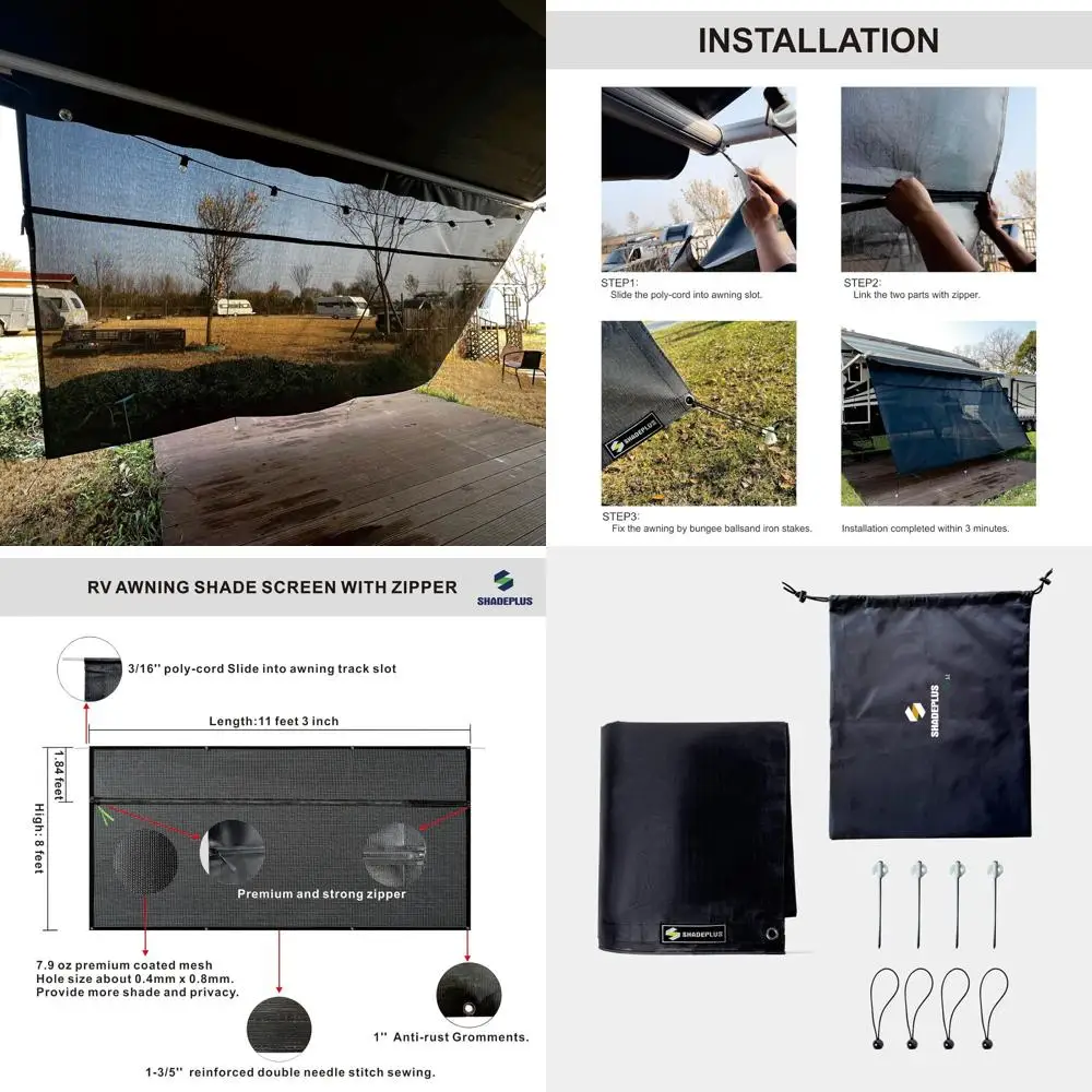 Солнцезащитный козырек для навеса для автофургона 8 x 11 дюймов (3 дюйма (подходит для навеса 12 футов), черный сетчатый козырек с застежкой-молнией, универсальный тент для прицепа и кемпера
Солнцезащитный козырек для навеса для автофургона 8 x 11 дюймов (3 дюйма (подходит для навеса 12 футов), черный сетчатый козырек с застежкой-молнией, универсальный тент для прицепа и кемпера