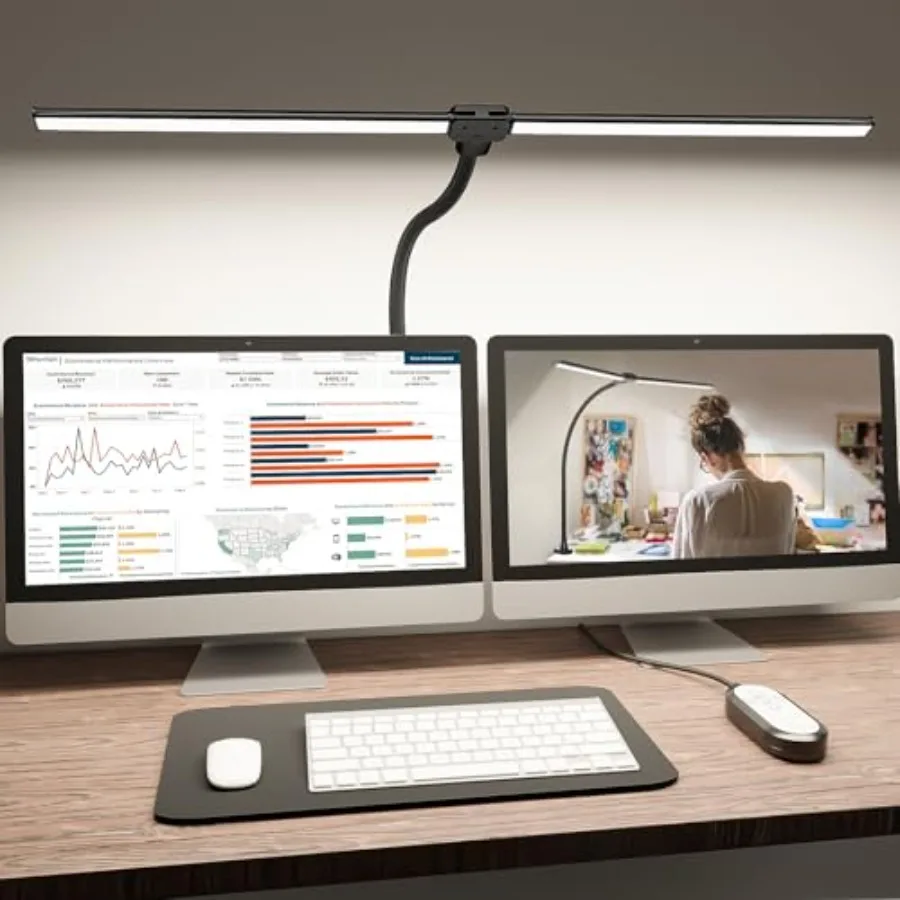 LED Desk Lamp for Home Office, 4000K Neutral White Double Head Architect Task Lamps with Clamp, Dimmable Adjustable Flexible, B
LED Desk Lamp for Home Office, 4000K Neutral White Double Head Architect Task Lamps with Clamp, Dimmable Adjustable Flexible, B