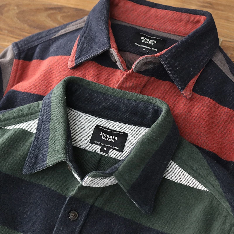 Autumn Winter Japanese Retro Heavyweight Striped Tooling Jacket Men's Pure Cotton Washed Thick Long-sleeved Loose Casual Coat
Autumn Winter Japanese Retro Heavyweight Striped Tooling Jacket Men's Pure Cotton Washed Thick Long-sleeved Loose Casual Coat