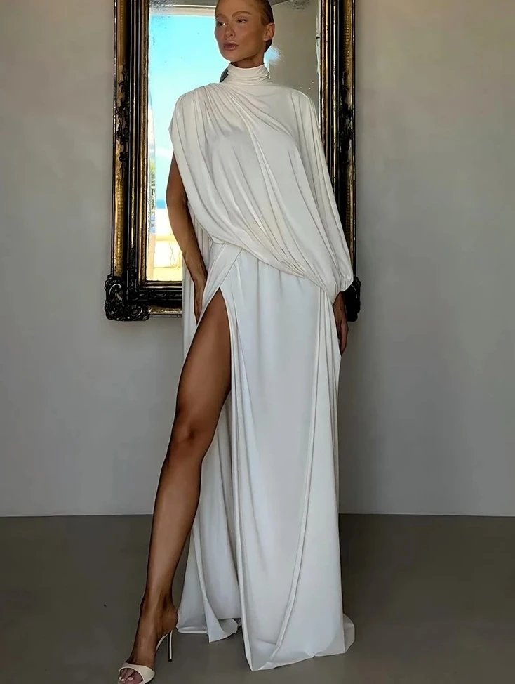 Женский элегантный комплект из 2 предметов, водолазка с асимметричным подолом, длинный топ с одним рукавом и рюшами + юбка с эластичной резинкой на талии, наряды в греческом стиле
Женский элегантный комплект из 2 предметов, водолазка с асимметричным подолом, длинный топ с одним рукавом и рюшами + юбка с эластичной резинкой на талии, наряды в греческом стиле