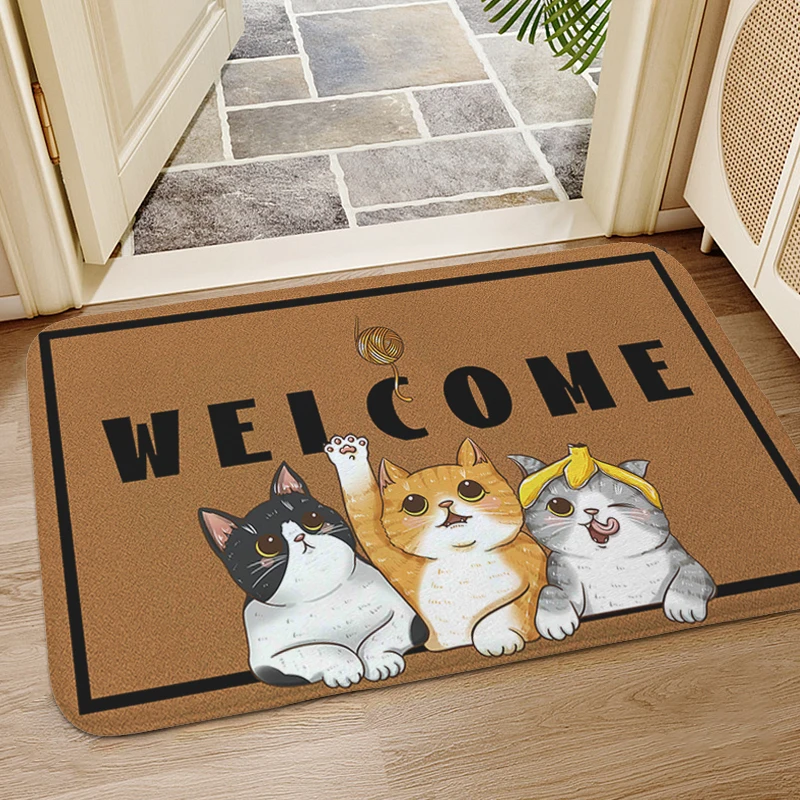 Cute Cat Welcome Mat Non-slip Entrance Door Doormat Bedroom Bathroom Rug Kitchen Living Room Floor Carpet Home Decor Items
Cute Cat Welcome Mat Non-slip Entrance Door Doormat Bedroom Bathroom Rug Kitchen Living Room Floor Carpet Home Decor Items