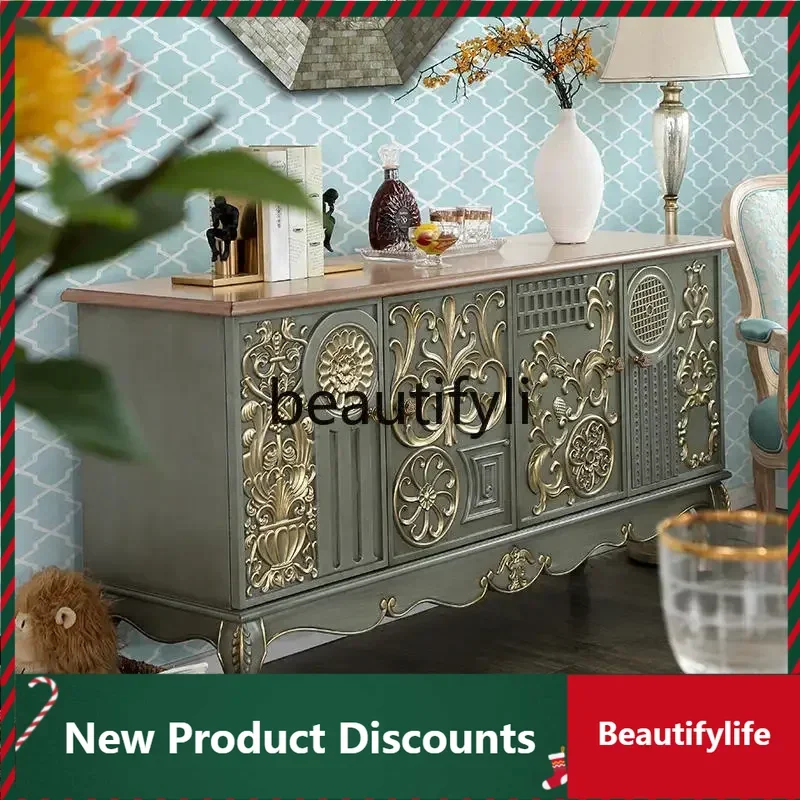 French retro solid wood dining side cabinet neoclassical entrance door entrance cabinet carved hand-painted decorative cabinet D
French retro solid wood dining side cabinet neoclassical entrance door entrance cabinet carved hand-painted decorative cabinet D