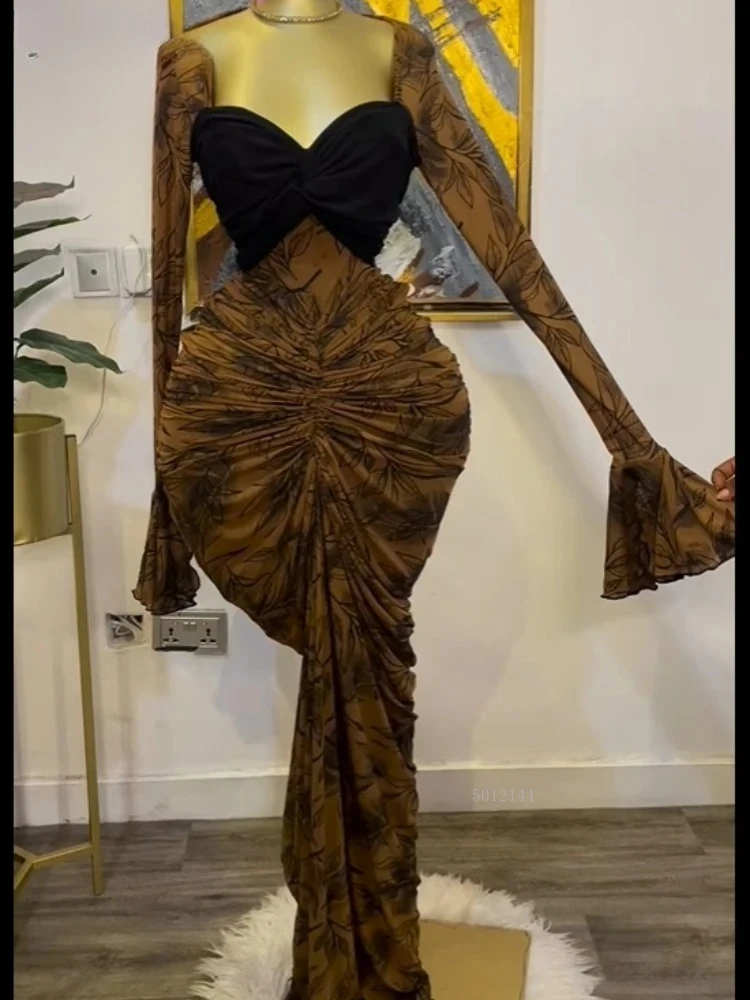 Elegant Women Leaf Printed Stacked Ruched Draped V-neck Maxi Long Bodycon Dress 2025 Holiday Birthday Club Party Evening Dresses
Elegant Women Leaf Printed Stacked Ruched Draped V-neck Maxi Long Bodycon Dress 2025 Holiday Birthday Club Party Evening Dresses