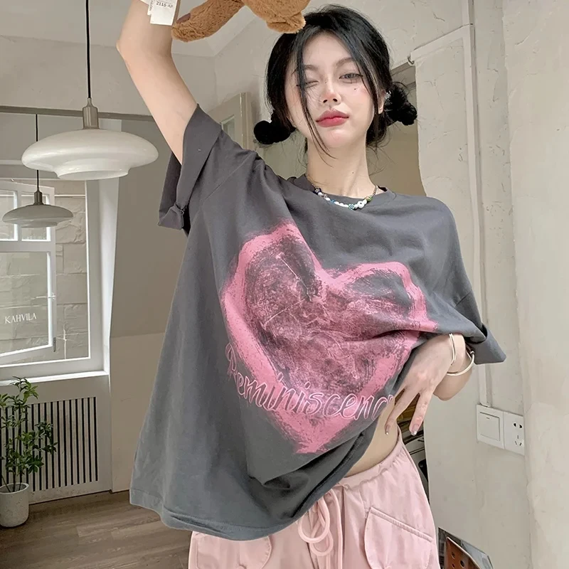2023 New Summer Women Pure Cotton Short Sleeve Tshirt Oversized Loose Half Sleeve Tee Korean Trendy Brand Tshirts Round Neck Top
2023 New Summer Women Pure Cotton Short Sleeve Tshirt Oversized Loose Half Sleeve Tee Korean Trendy Brand Tshirts Round Neck Top