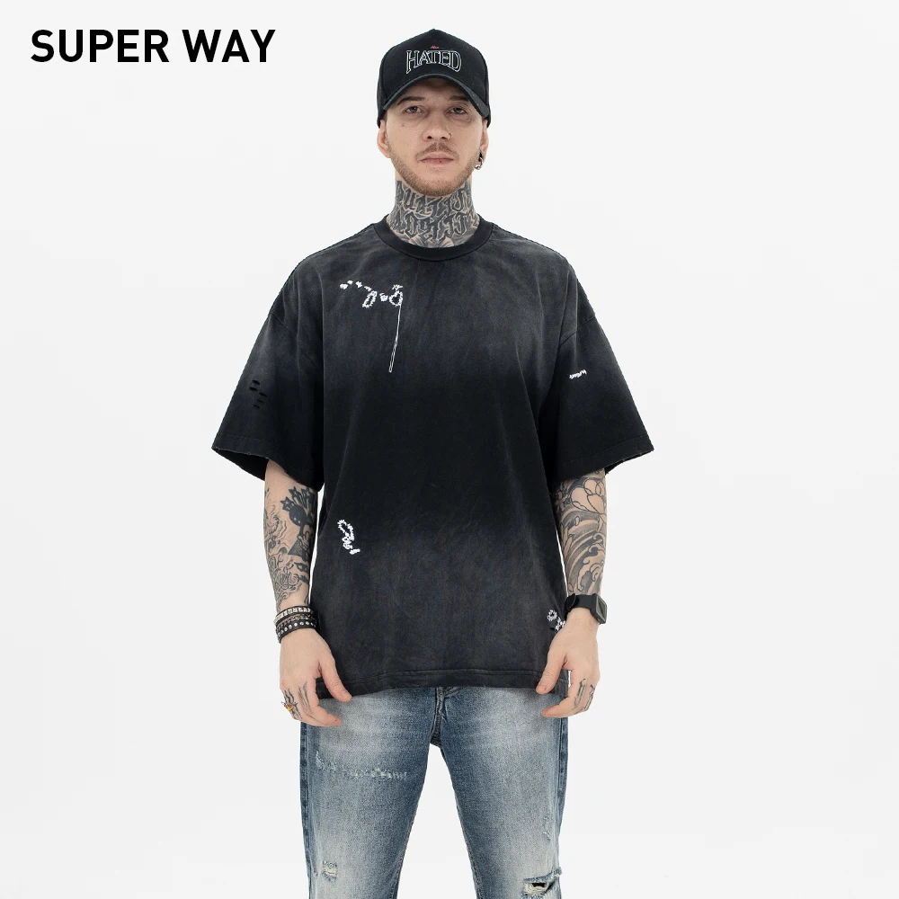 Superway Original Design Vintage Washed Embroidery Men T-Shirt Casual Gradient Cotton Short Sleeves Tees Summer High Street Tops
Superway Original Design Vintage Washed Embroidery Men T-Shirt Casual Gradient Cotton Short Sleeves Tees Summer High Street Tops