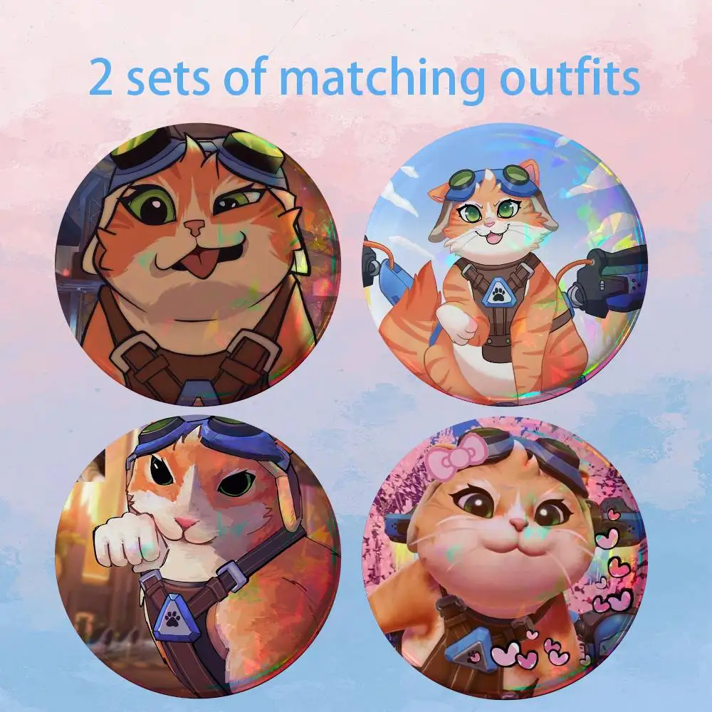 O-Overwatch Fika Jetpack Cat HD Print Round Lapel Pins Pretty Derby 2 piece set Round Display Brooches Brooch Badges
O-Overwatch Fika Jetpack Cat HD Print Round Lapel Pins Pretty Derby 2 piece set Round Display Brooches Brooch Badges