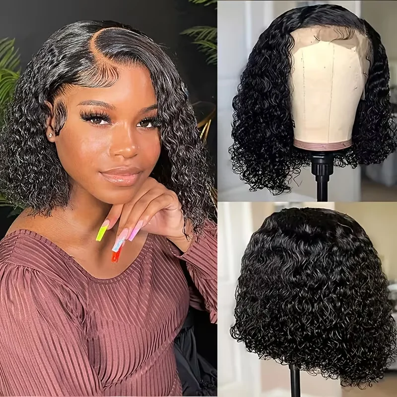 Short Curly Bob Natural Black color Wigs 13x4 Bob curly Wig Human Hair Pre Plucked Water Curly for Women Natural Hairline 14inch
Short Curly Bob Natural Black color Wigs 13x4 Bob curly Wig Human Hair Pre Plucked Water Curly for Women Natural Hairline 14inch