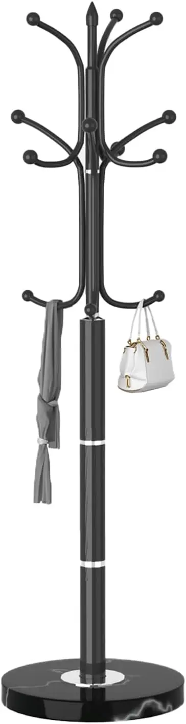 Modern Black Coat Rack with Marble Base, 12 Hooks for Entryway Hallway Office, Sturdy Freestanding Hanger Stand
Modern Black Coat Rack with Marble Base, 12 Hooks for Entryway Hallway Office, Sturdy Freestanding Hanger Stand