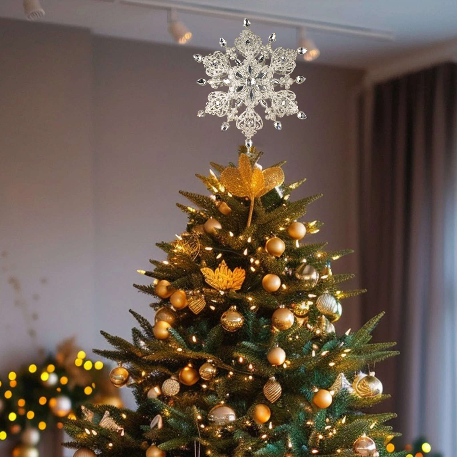 Christmas Tree Topper Decoration Glitter Snowflake Treetop DIY Ornament Light Luxury 3D Hollow Decoration For 2025 Xmas New Year
Christmas Tree Topper Decoration Glitter Snowflake Treetop DIY Ornament Light Luxury 3D Hollow Decoration For 2025 Xmas New Year