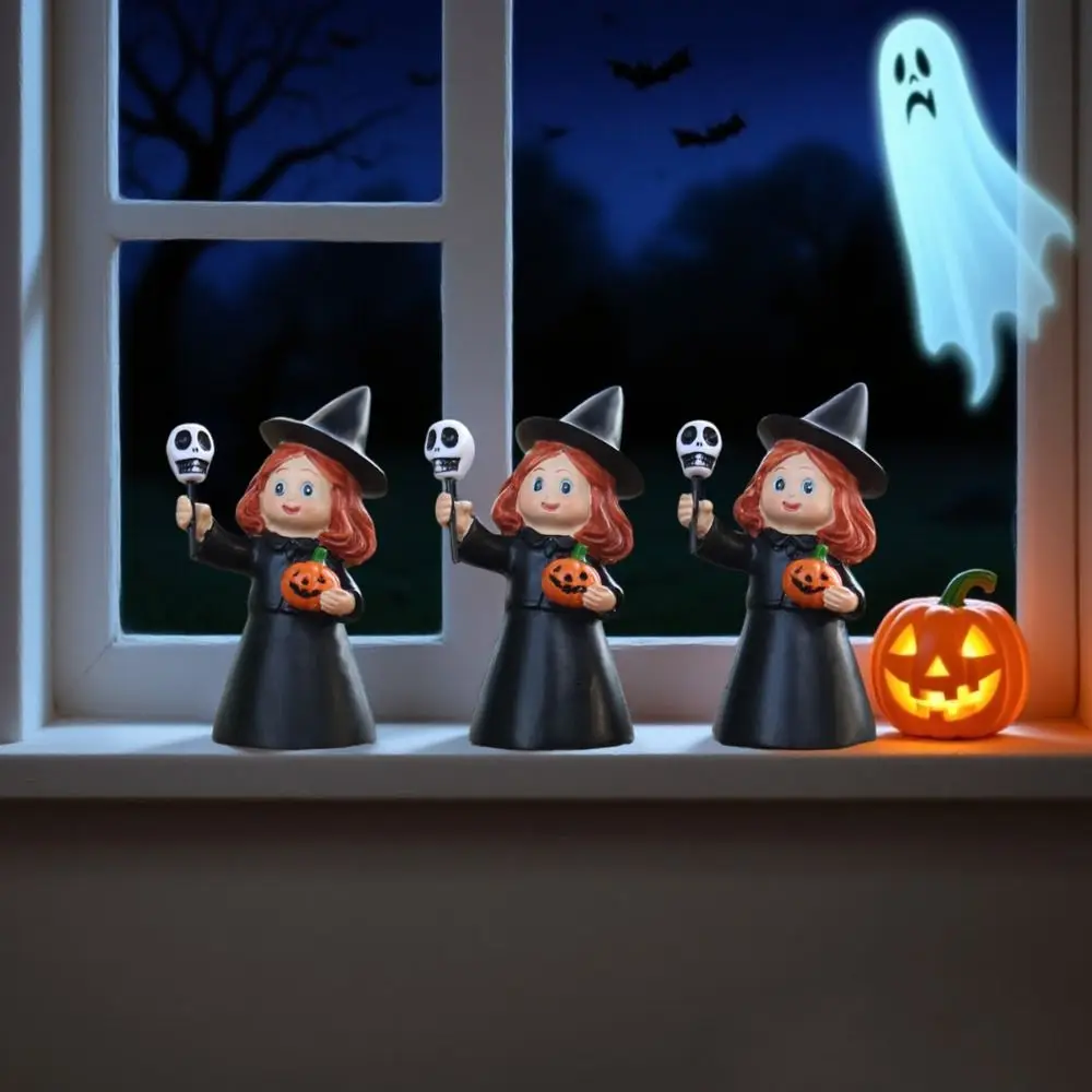 3Pcs Cute Halloween Witch Statue Creative Craft Resin Girl Figurines with Skull Pumpkin Cartoon Halloween Witch Ornament
3Pcs Cute Halloween Witch Statue Creative Craft Resin Girl Figurines with Skull Pumpkin Cartoon Halloween Witch Ornament